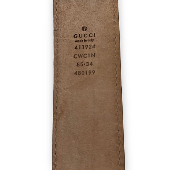 Unisex Gucci Belt w/Interlocking G's Size 85 - Picture 4 of 9